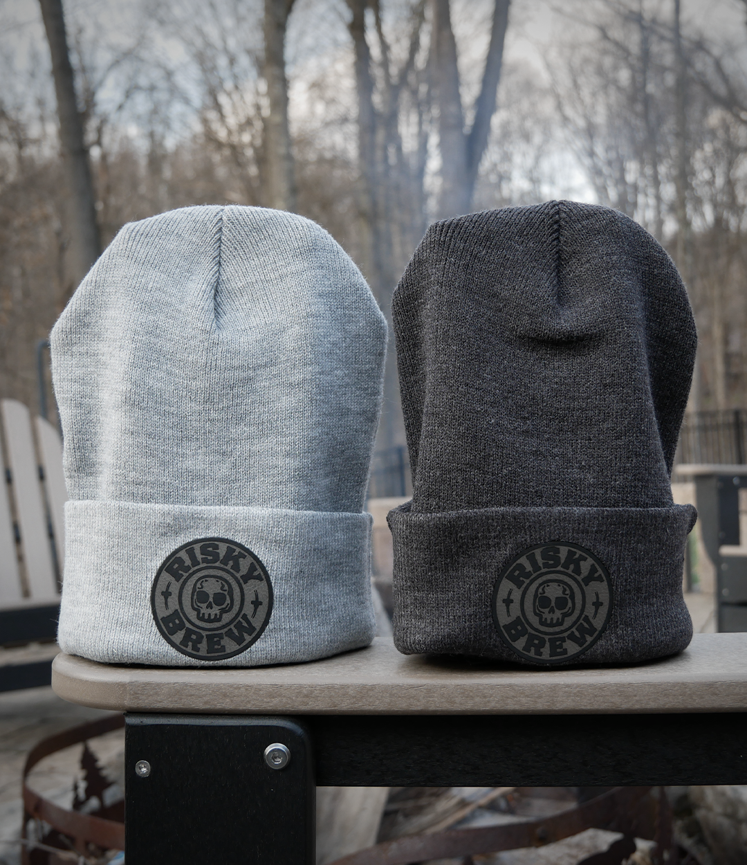 Risky Leather Patch Beanie